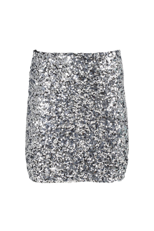 Knit Sequin Skirt - Silver
