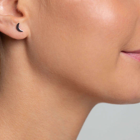 Star + Moon Studs - Silver