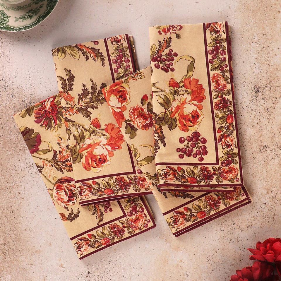 April Cornell Printed Napkins Set of 4 | Bountiful Harvest Antique