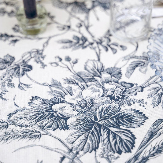Cotton Tablecloth - Bienvenue Navy