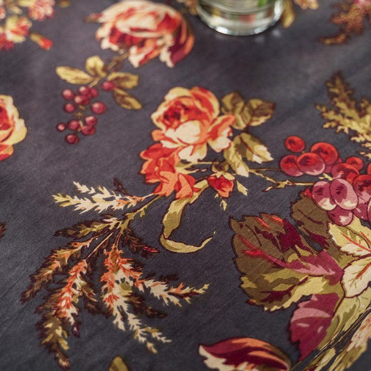 April Cornell Cotton Tablecloth | Bountiful Harvest Slate