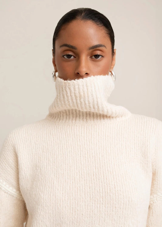 Paper Label Ari Turtle Neck Sweater | Cream, Designed in Canada