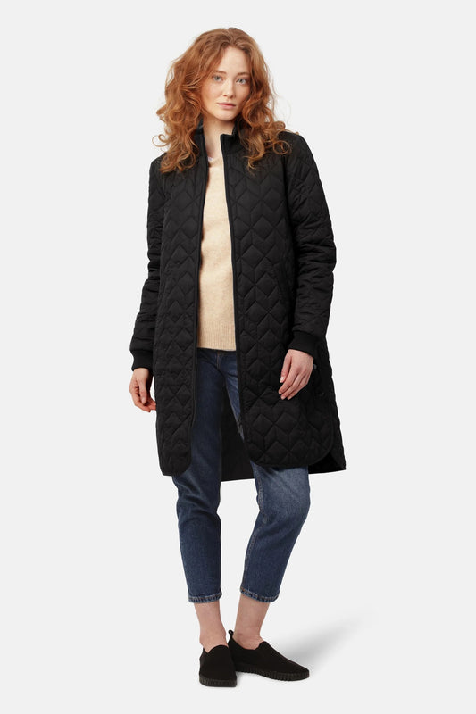 Padded Quilt Coat - Black