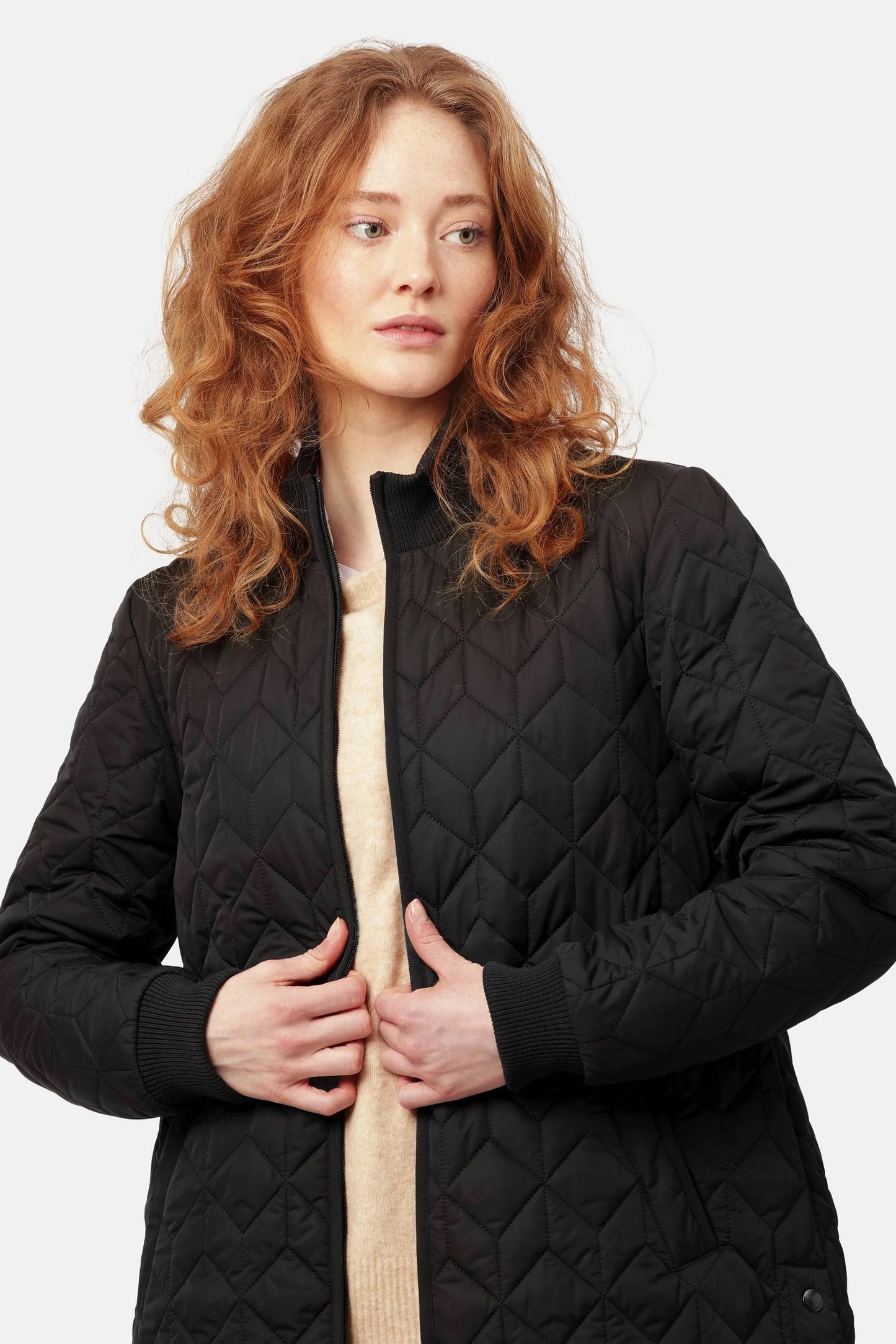 Padded Quilt Coat - Black