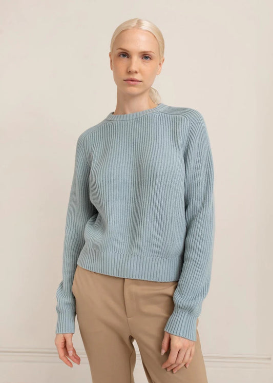 Paper Label Avery Crew Neck Sweater | Milky Blue,  Designed in Canada