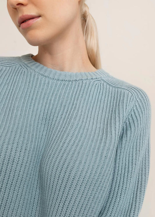 Paper Label Avery Crew Neck Sweater | Milky Blue,  Designed in Canada