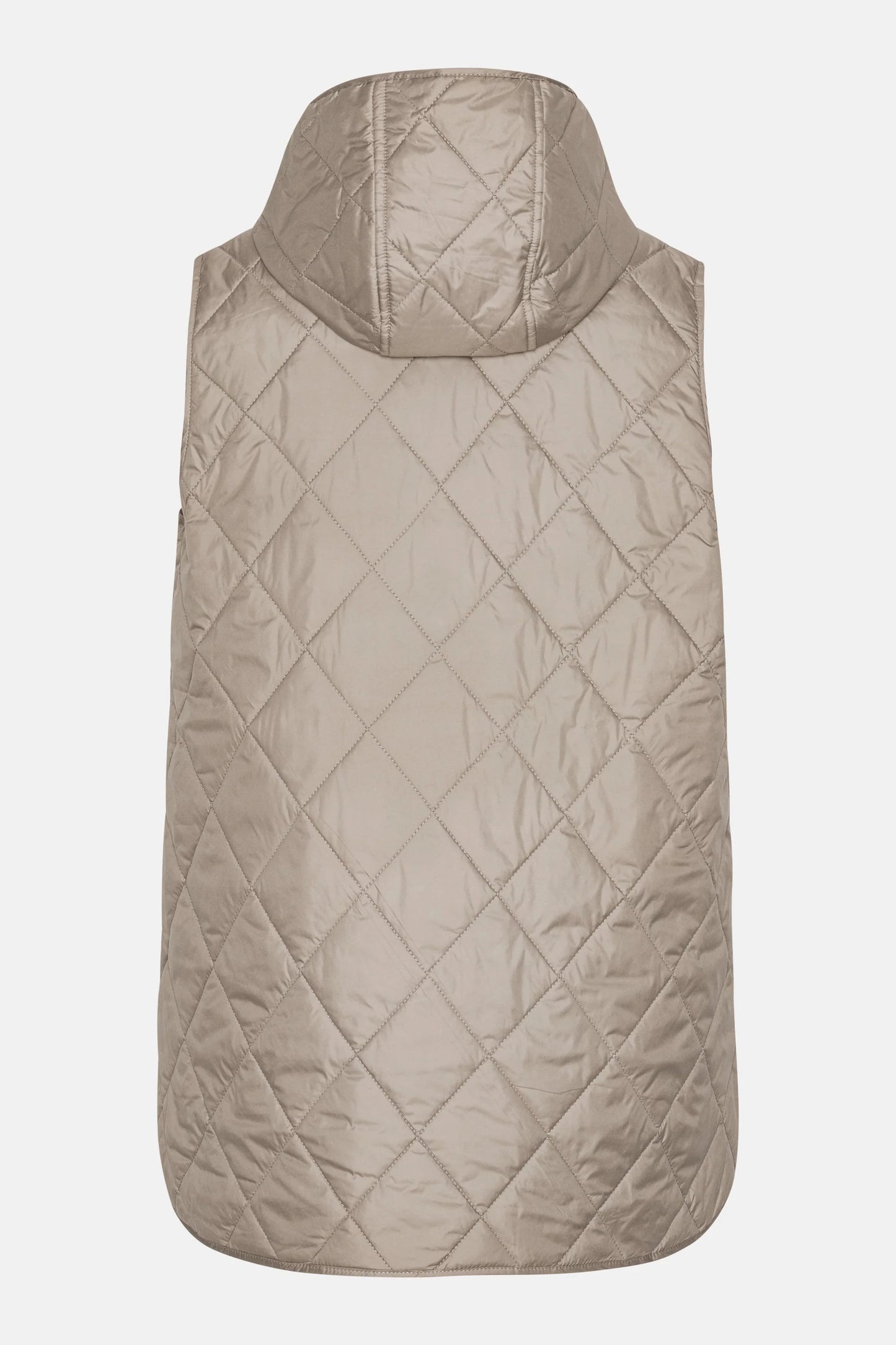 Quilted Long Vest - Grey