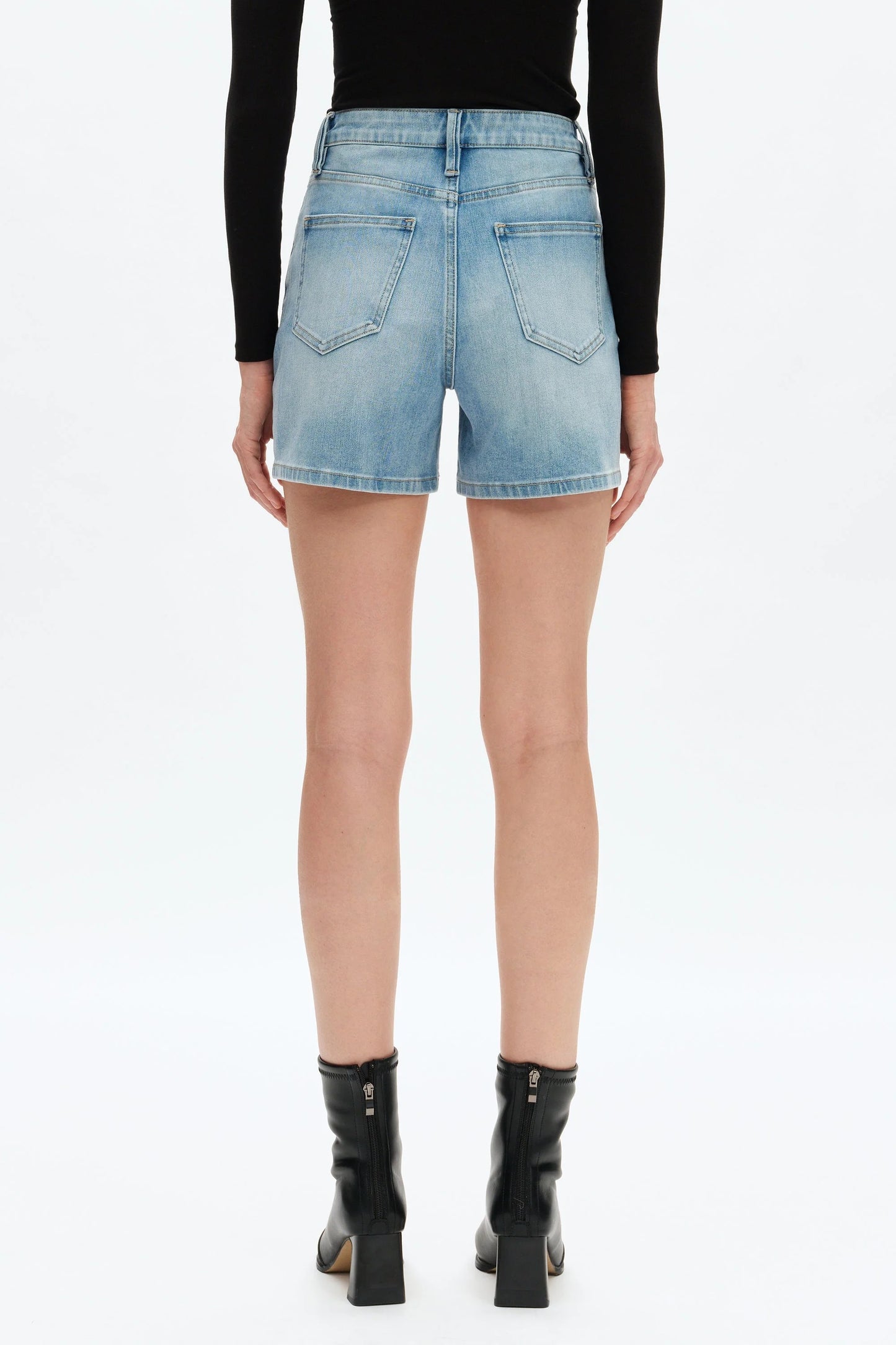 Elowen High Rise Jean Shorts - Light Blue
