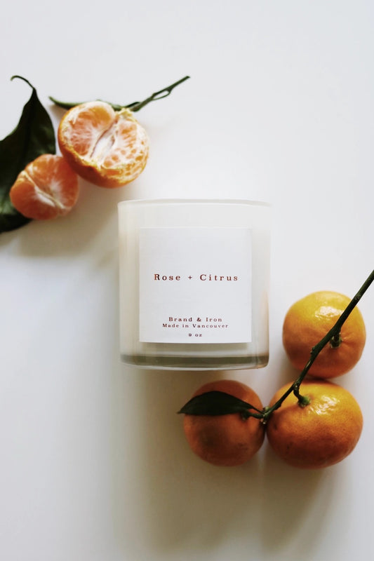Brand & Iron - Home Series Soy Candle - Rose + Citrus