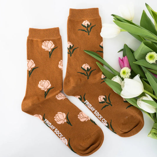 Friday Sock Co. Women's Mismatched Socks | Blooming Flowers