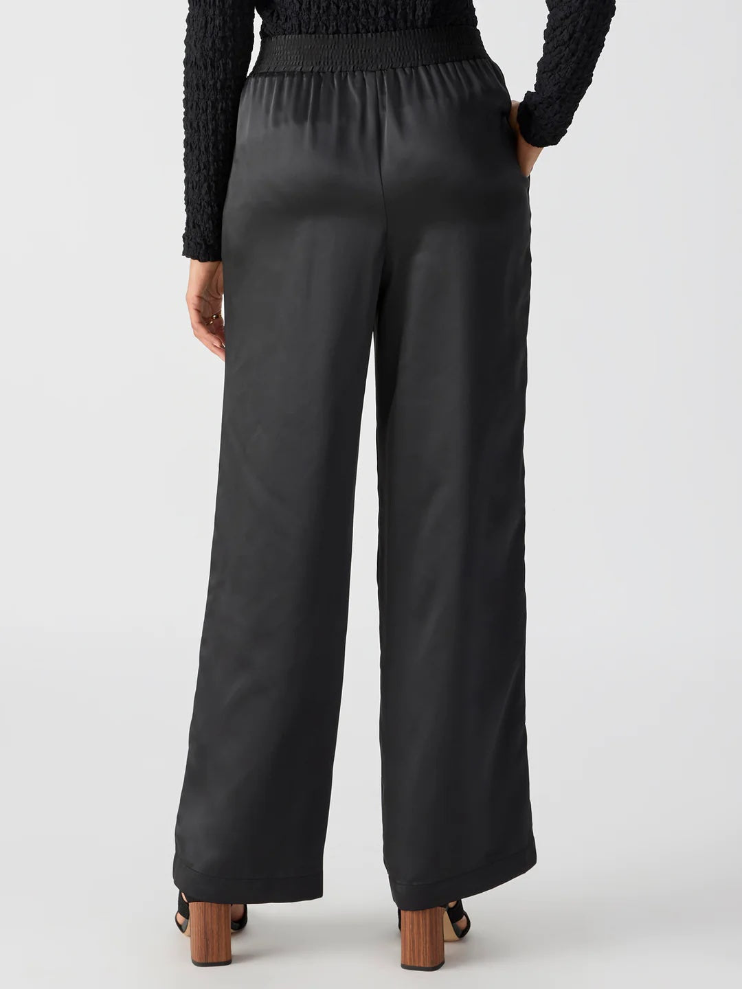 Sanctuary Gabriela Satin Pant | Black, Designed in USA