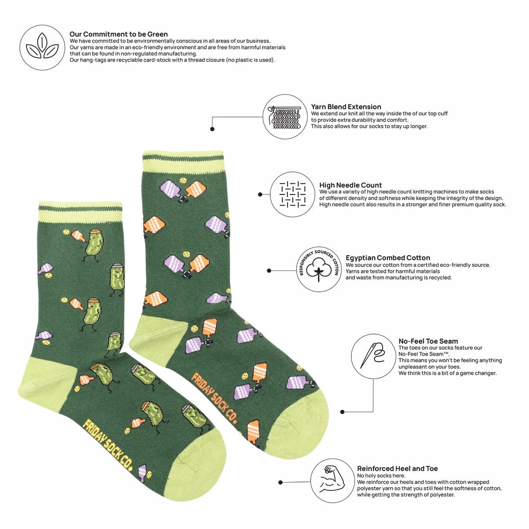 Friday Sock Co. Women's Mismatched Socks | Pickleball