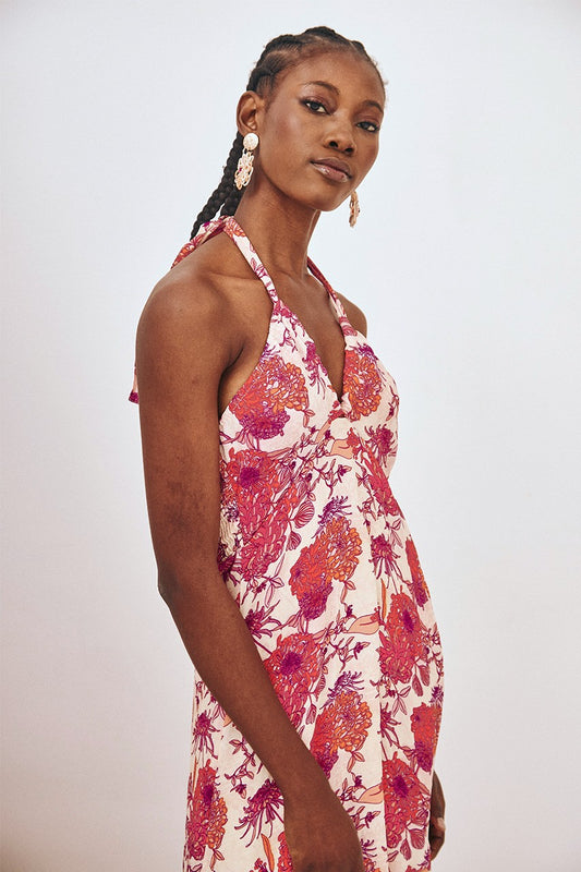 Nekane Flowers Halter Dress | Designed in Barcelona