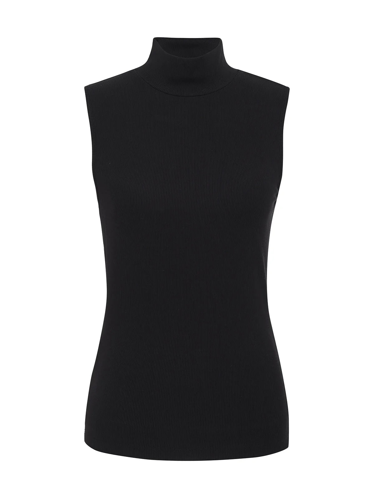 Essential Sleeveless Mock Neck - Black