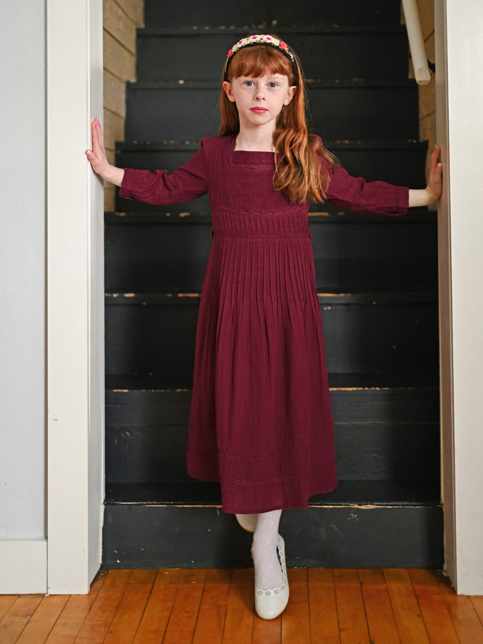 April Cornell Bespoke Kids Dress | Crimson, Designed in Canada