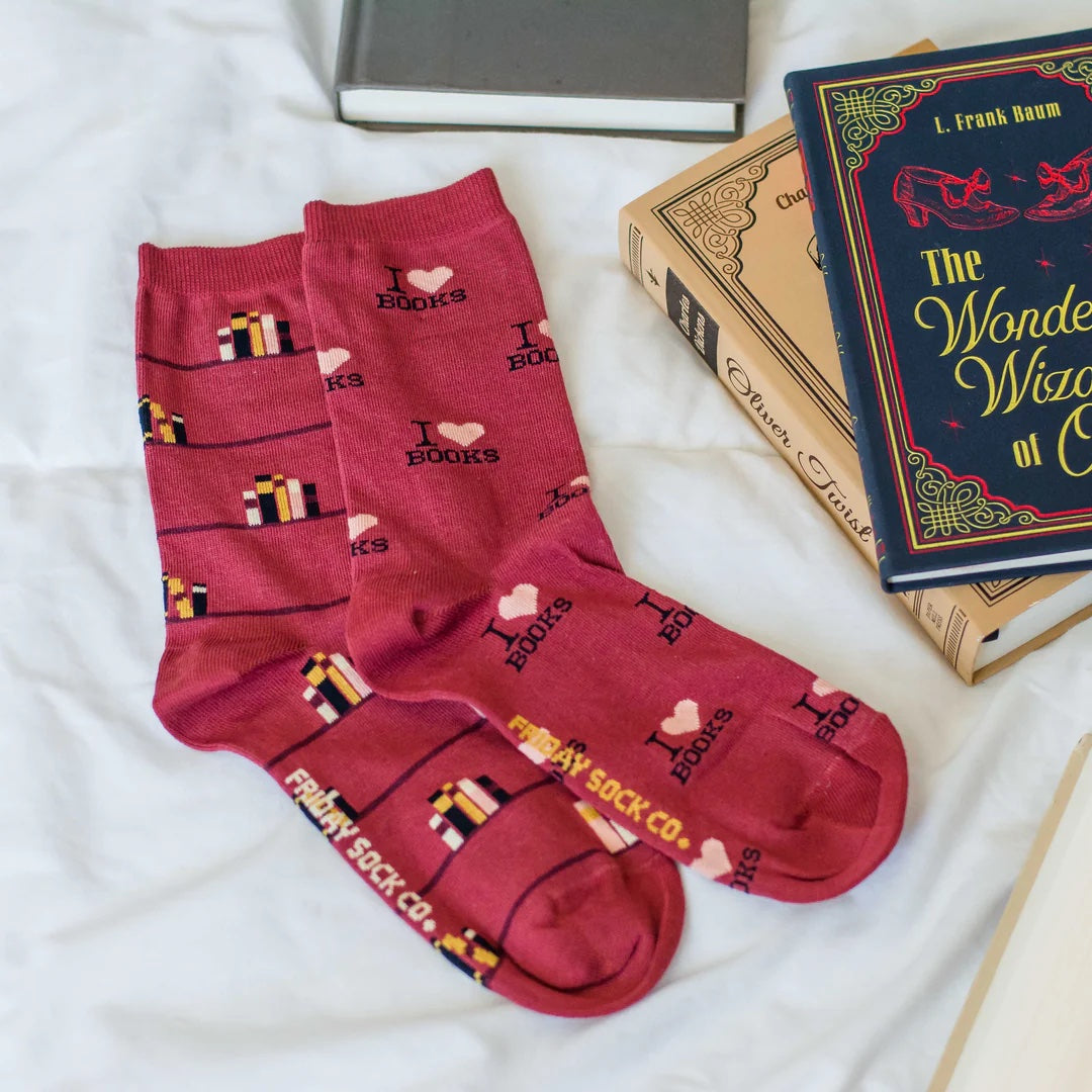 Friday Sock Co. Women's Mismatched Socks | I Love Books