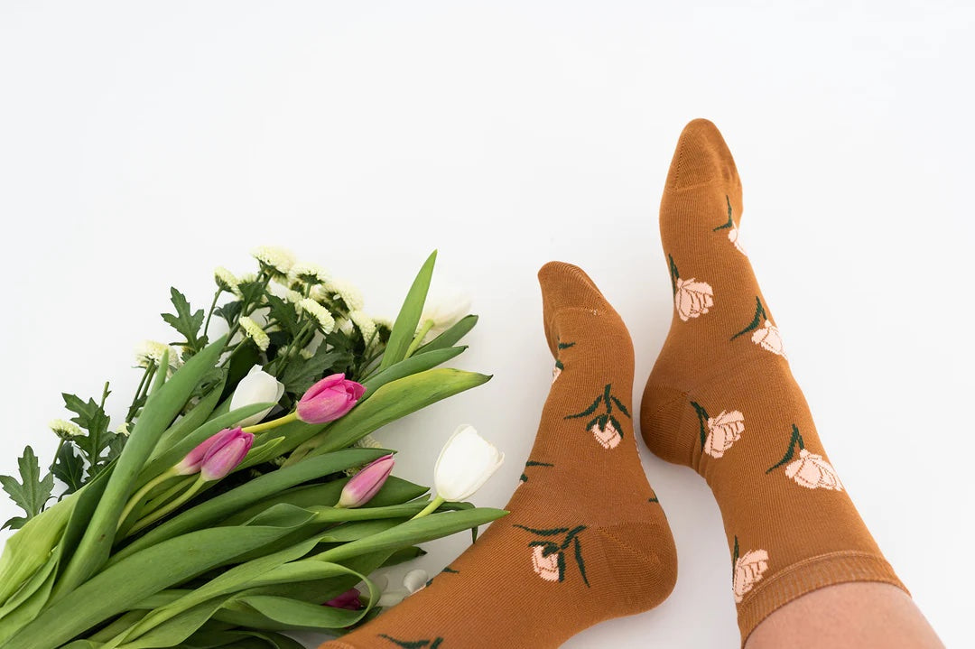 Friday Sock Co. Women's Mismatched Socks | Blooming Flowers