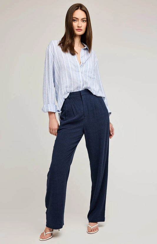 Gentle Fawn Elliot Linen Pants | Navy, Designed in Canada