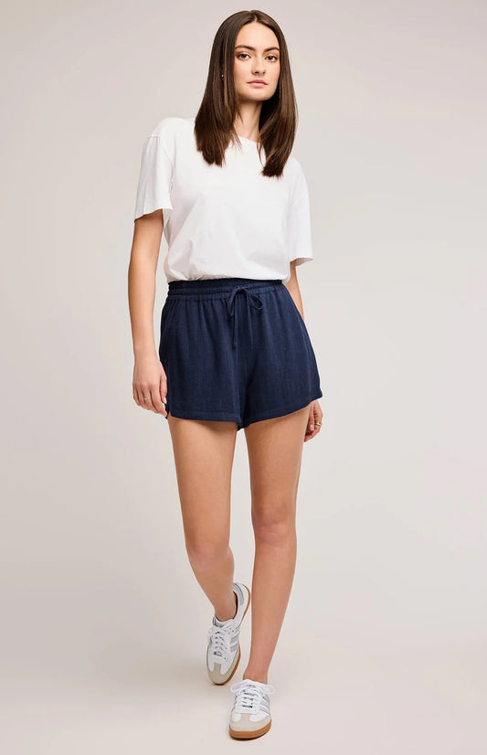 Gentle Fawn Suki Linen Shorts | Navy, Designed in Canada