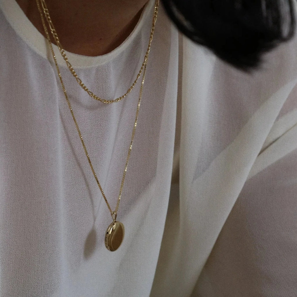 Lisbeth Jewelry Classic Round Locket Necklace | Gold Fill, Handmade