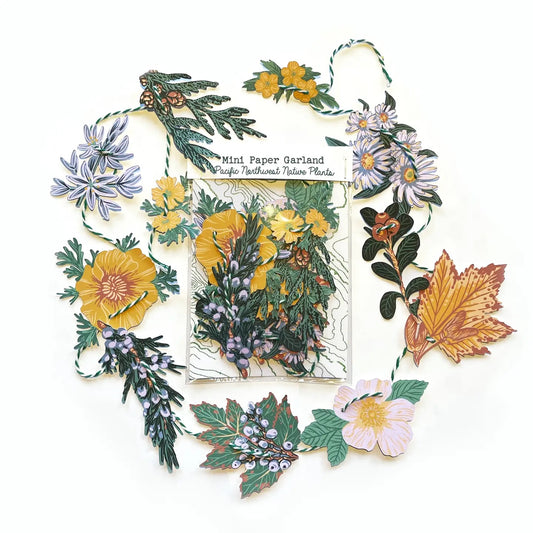 The Hissing Mink Mini Paper Garland | Pacific Northwest Native Plants