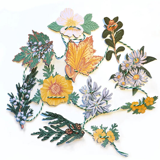 The Hissing Mink Mini Paper Garland | Pacific Northwest Native Plants