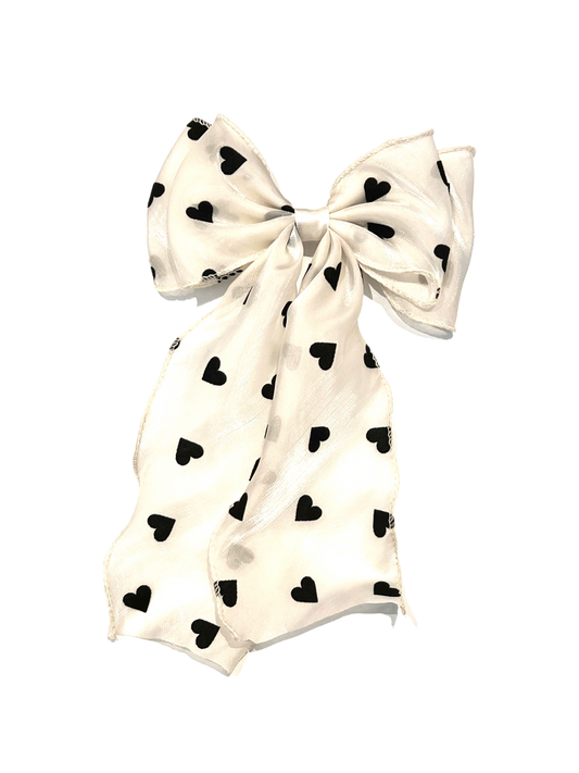 Bow Hair Clip - Hearts