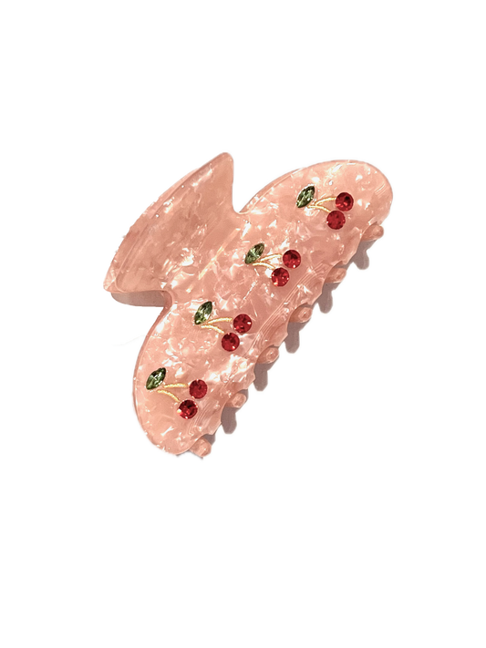 Cherry Hair Clip - Pink