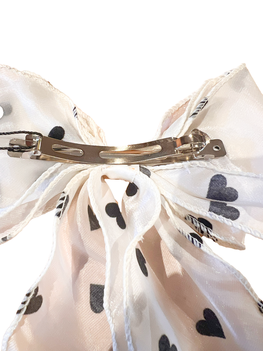 Bow Hair Clip - Hearts