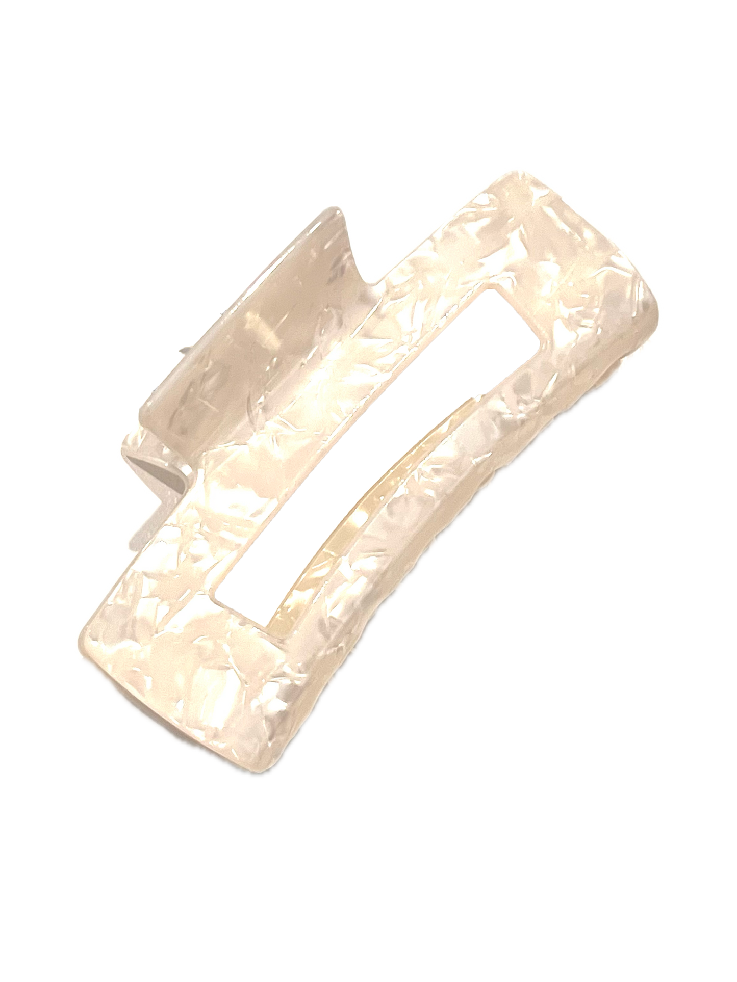Tortoise Hair Clip - White