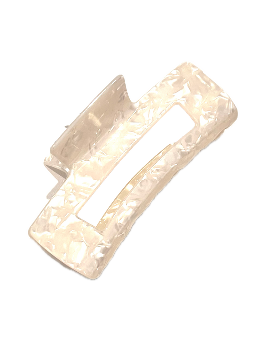 Tortoise Hair Clip - White