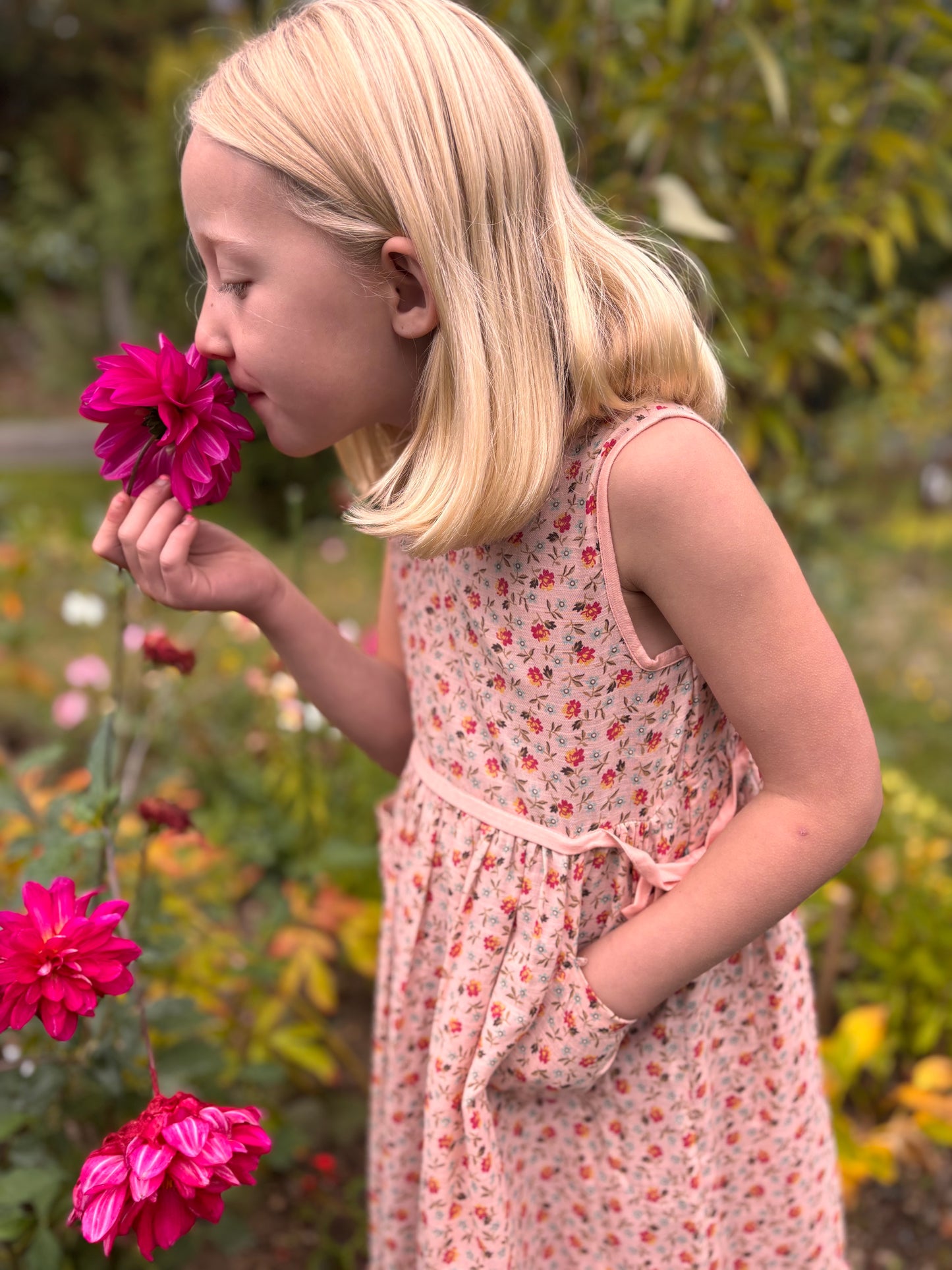 Adelina Kids Dress - Powder Peach