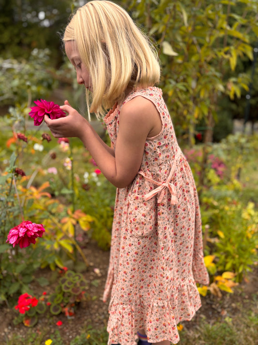 Adelina Kids Dress - Powder Peach