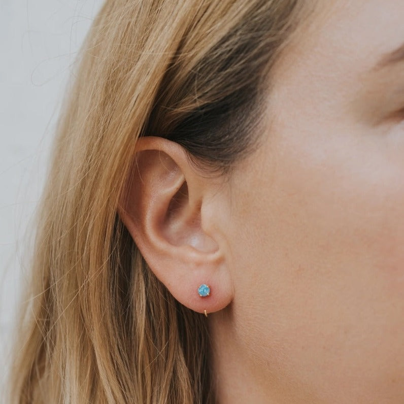 JaxKelly - Huggie Earrings - Opal