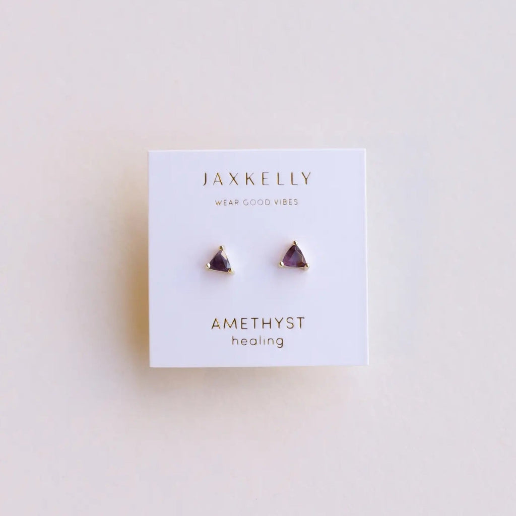 JaxKelly - Mini Energy Gems - Stud Earrings - Amethyst