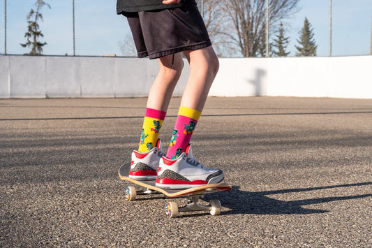 Friday Sock Co. Kids' Mismatch Socks | Dinos on Skateboards