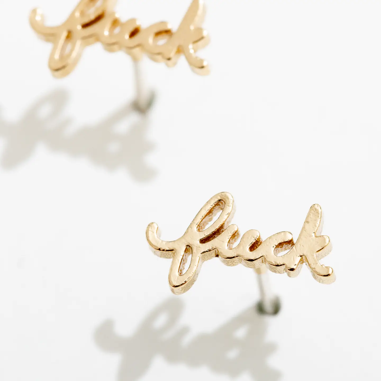 Larissa Loden Jewellery Fuck Script Post Earrings | Gold Plated