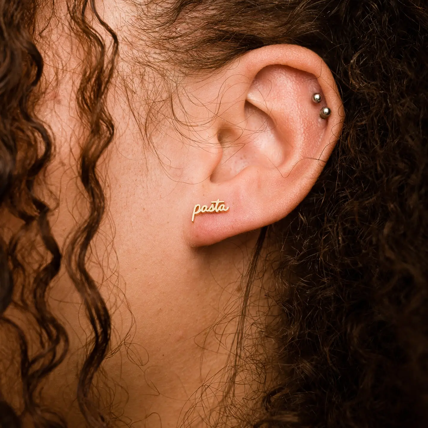 Larissa Loden Jewellery Pasta Script | Post Earrings