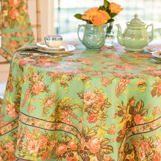 April Cornell Cotton Tablecloth, Ma Cherie | Turquoise