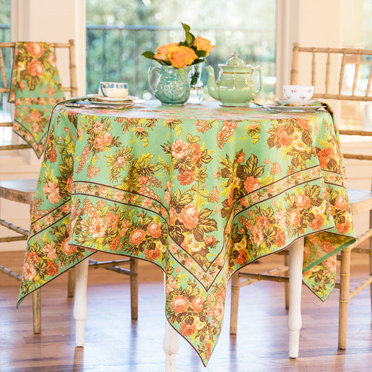 April Cornell Cotton Tablecloth, Ma Cherie | Turquoise