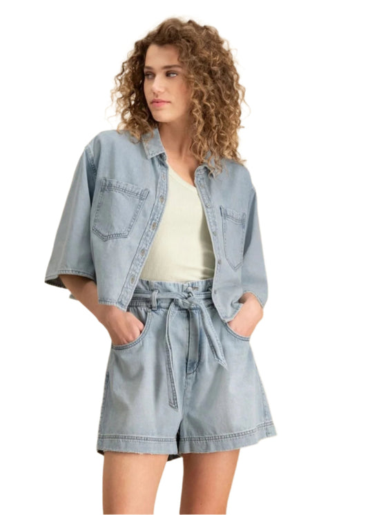 Circle Of Trust | Mae Denim Blouse, Azure