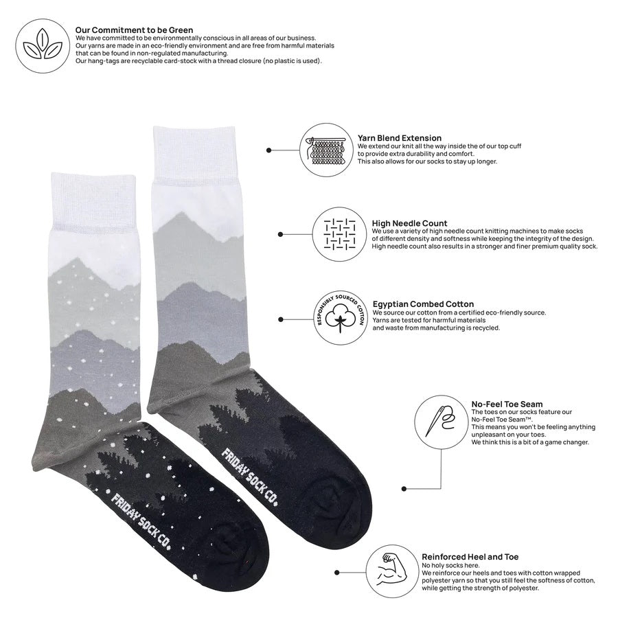 Men's Mismatched Socks - Mountain & Snow