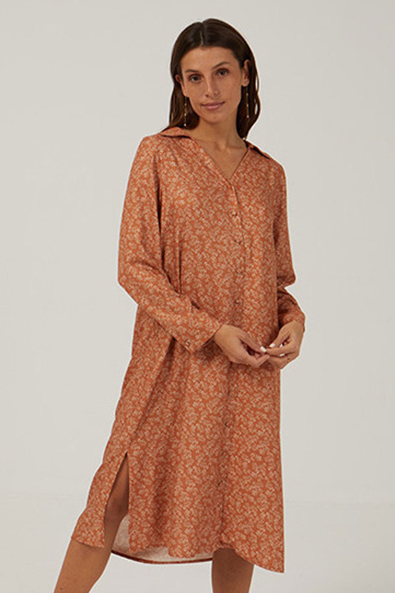 Mus & Bombon Orrios Dress | Orange Flowers, Designed and Made in Spain