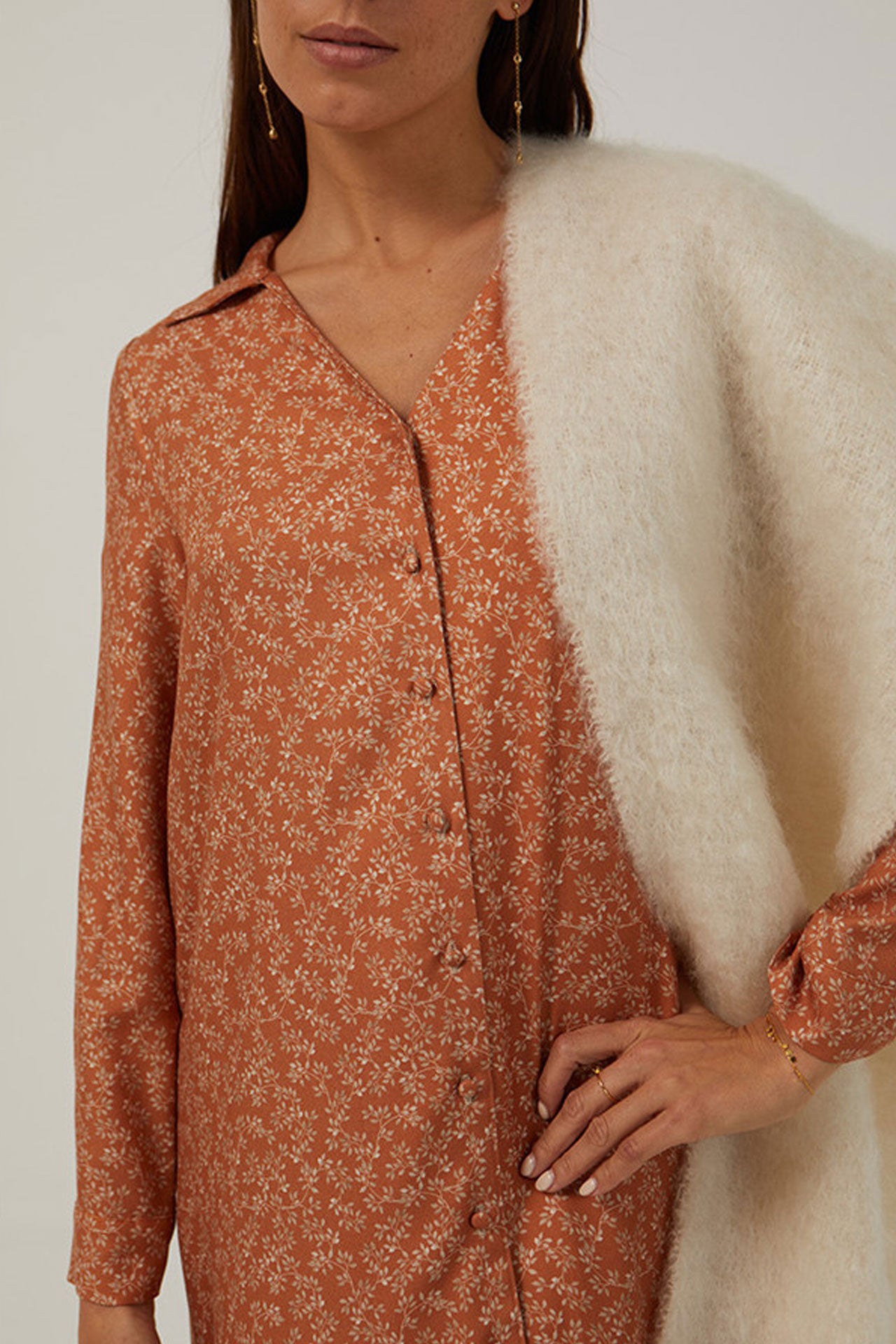 Mus & Bombon Orrios Dress | Orange Flowers, Designed and Made in Spain