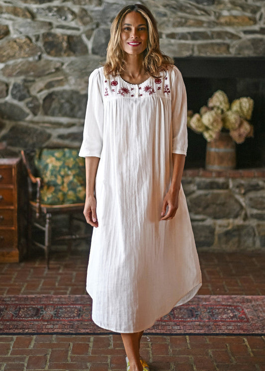 April Cornell Cheerful Nighty | White, Designed in Canada