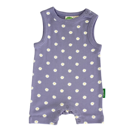 Parade Organic Cotton Baby Tank Romper | Lilac Daisies