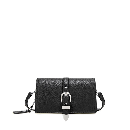 Pixie Mood Beau Crossbody Bag | Black Pebbled, Vegan Leather