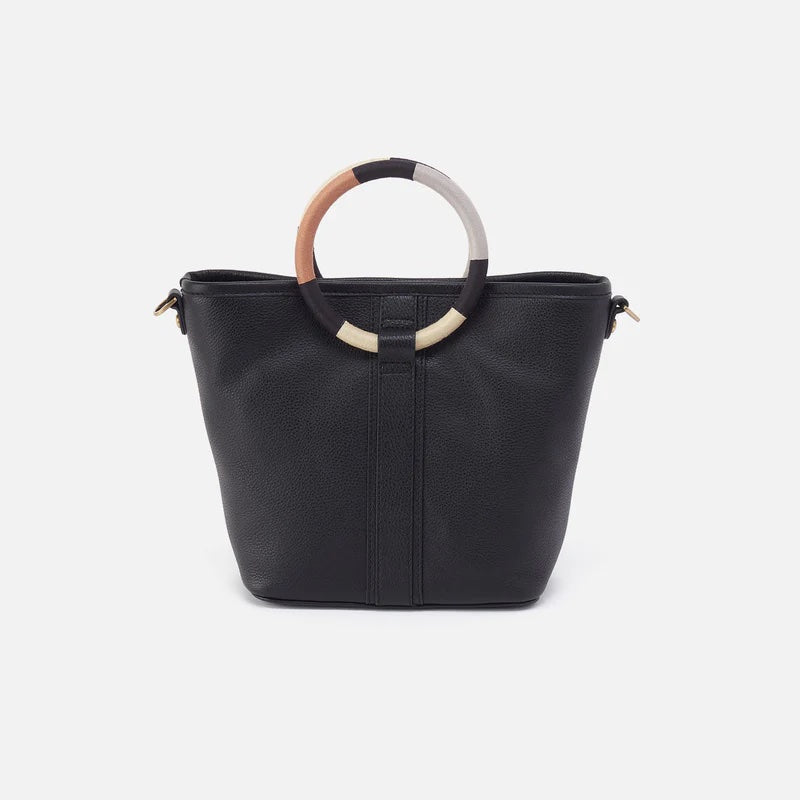 Hobo Bag Luna Small Tote Black | Pebbled Leather