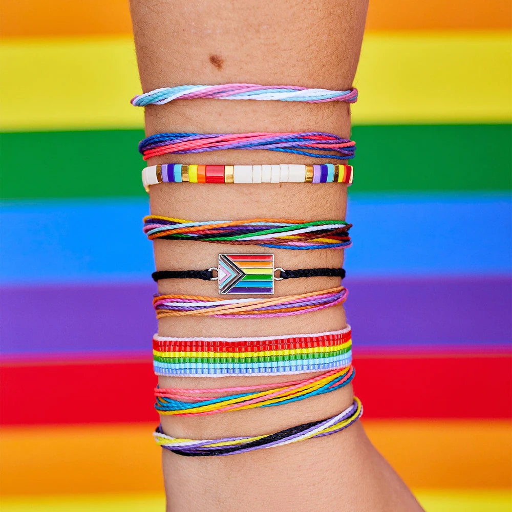 Pura Vida Progress Pride Bracelet, Charm | Handmade in Costa Rica