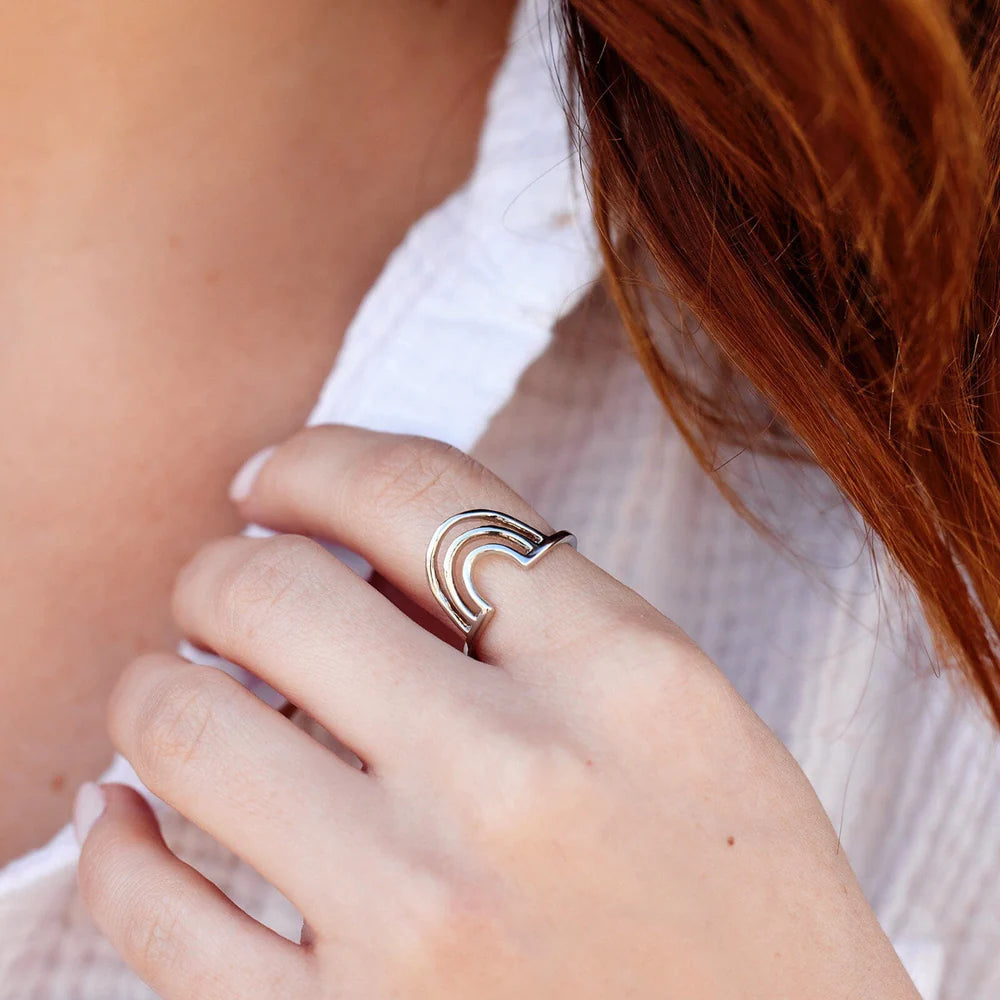 Pura Vida Chasing Rainbows Ring, Silver | Handmade in Costa Rica